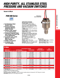 Thumbnail of document Data Sheet - PSW-691-N1 OEM Mechanical Pressure Switch w/high purity